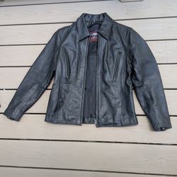 Women's Leather Motorcycle Jacket Size M