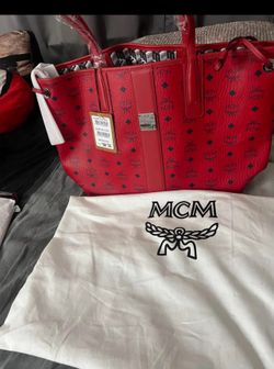 MCM Large Reversable Tote Red