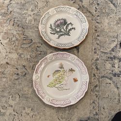 Rare Vintage Classic Terra Cotta Company Decorative Artichoke & Grapes Plates