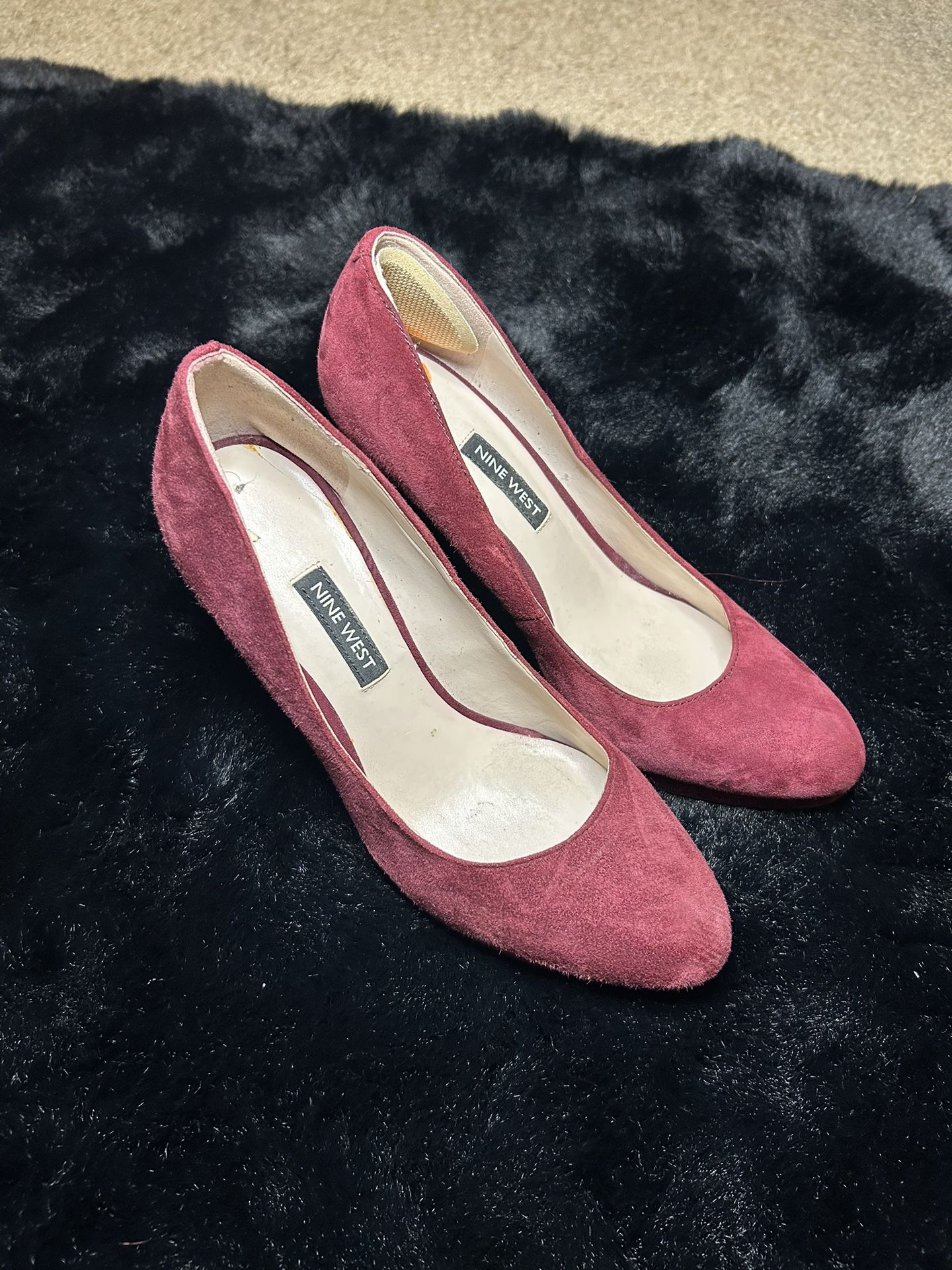 Nine West Wine Suede Heels