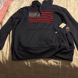 Extra large buffalo outdoor hooded sweatshirt, navy blue