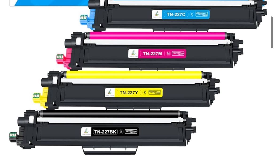  Brother Compatible TN227BK/TN227C/TN227Y/TN227M Toner Cartridge 4-Pack Combo Brand New. Never been used. Still in the box.  Inkalfa Com