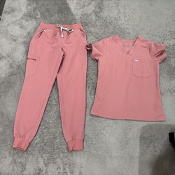 XS FIGS Mauve Scrub Set