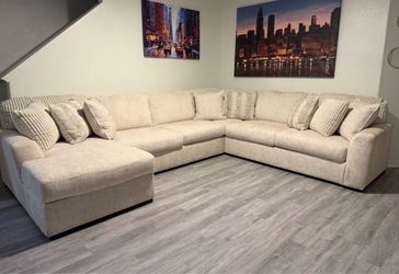 Beige sectional sofa
