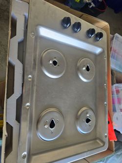 GE Stainless Steel Wall Oven Microwave Combo + 4 Burner Gas Cooktop