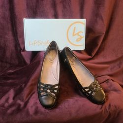 Life Stride * Diverse * Cow-Girl * Leather Flats Size 10 W