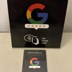 NFC Tap Google Review Table Stand Display And NFC Google Review Business Card