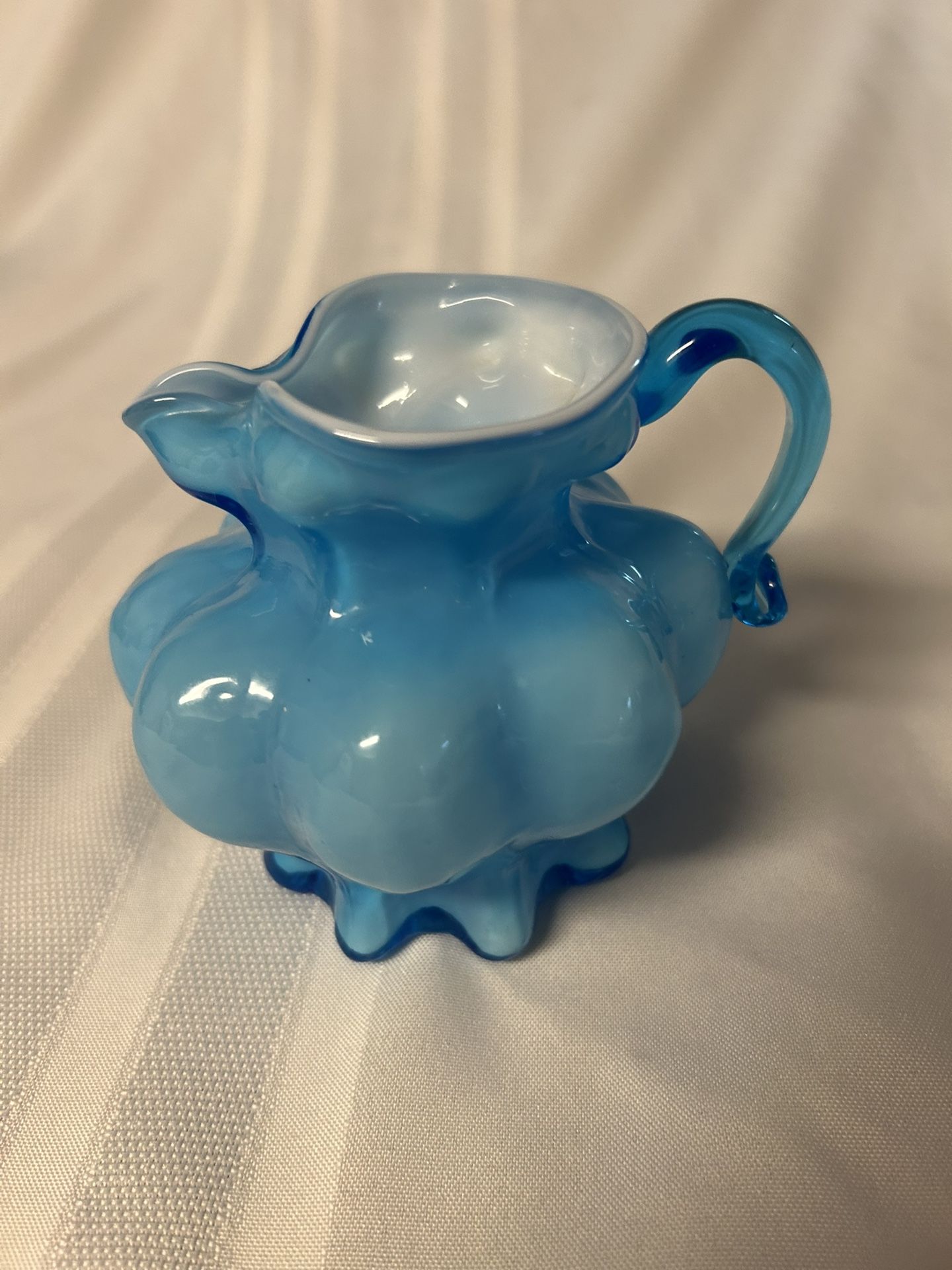 Kanawha Cased Glass Melon Pitcher