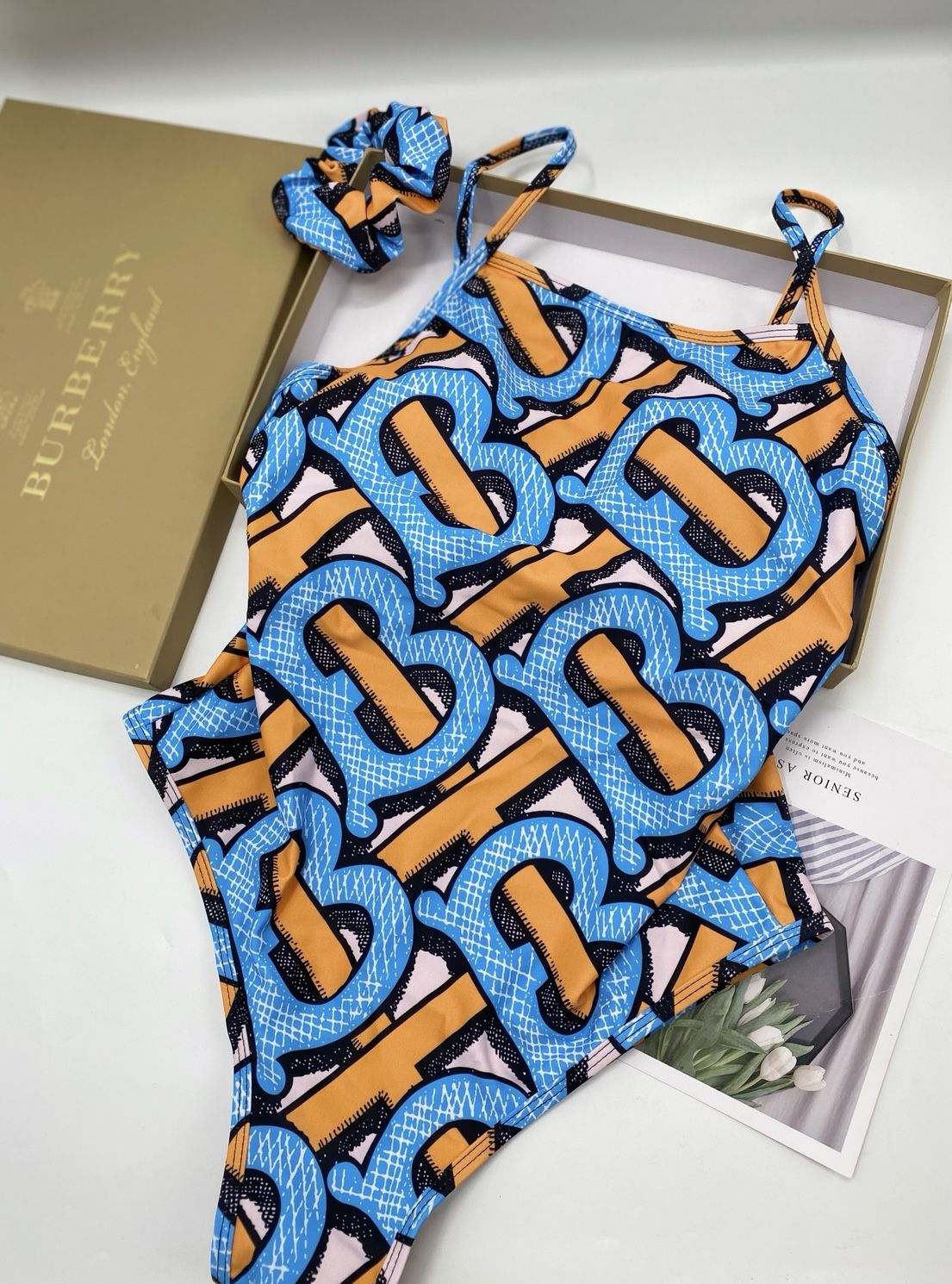 Burberry “inspired” One Piece Swimsuit