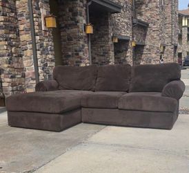 Brown Microfiber Sectional Sofa with Chaise