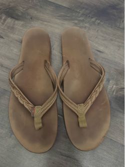 Rainbow Tan Braided Sandals