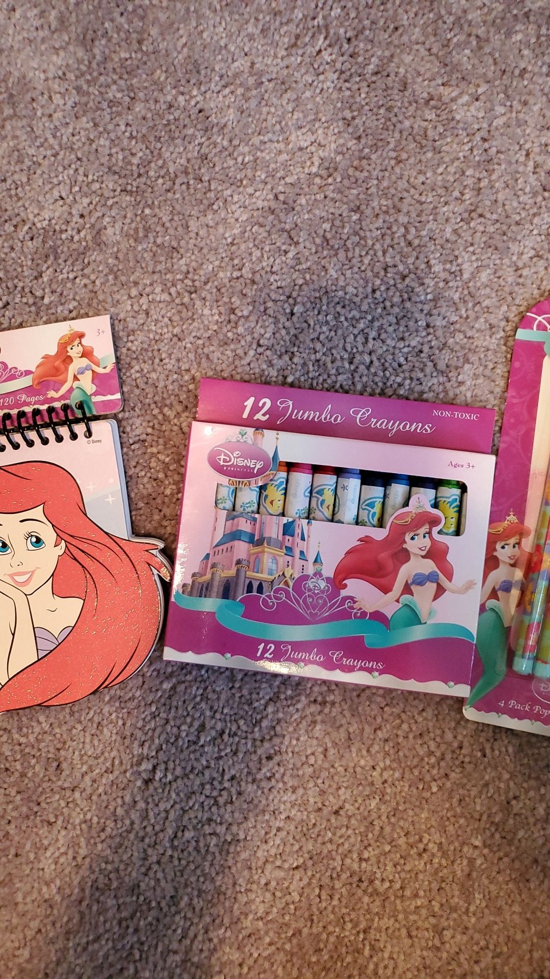 Disney The Little Mermaid Note Pad, Pencil Set, & Crayons