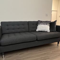 IKEA MORABO 3-Seat Sofa – Gunnared Dark Gray / Metal Legs (Excellent Condition)