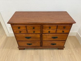 60s style solid wood 6 drawer dresser
