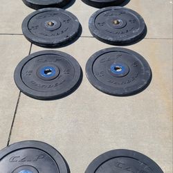 Very nice olympic bumper weight plates. 45s 25s 15s 10s. $1 a lb
45s
10s
Also Olympic iron weight plates $1 a lb
45s
35s
25s
10s
5s