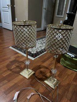 2 Gold Lamp For Sale