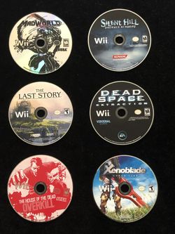 Nintendo Wii Assorted Game Lot of 6 (Discs ONLY) Xenoblade .Silent Hill .MadWorld .Overkill .Dead Space . The Last Story