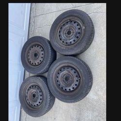 4 - 195/60r14 4x100 4x3.94 Stock Civic Rims Wheels Tires Good 80% Treads !!!!!!!!!!
