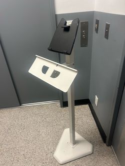 Floor Stand Tablet Kiosk with Keyboard Tray