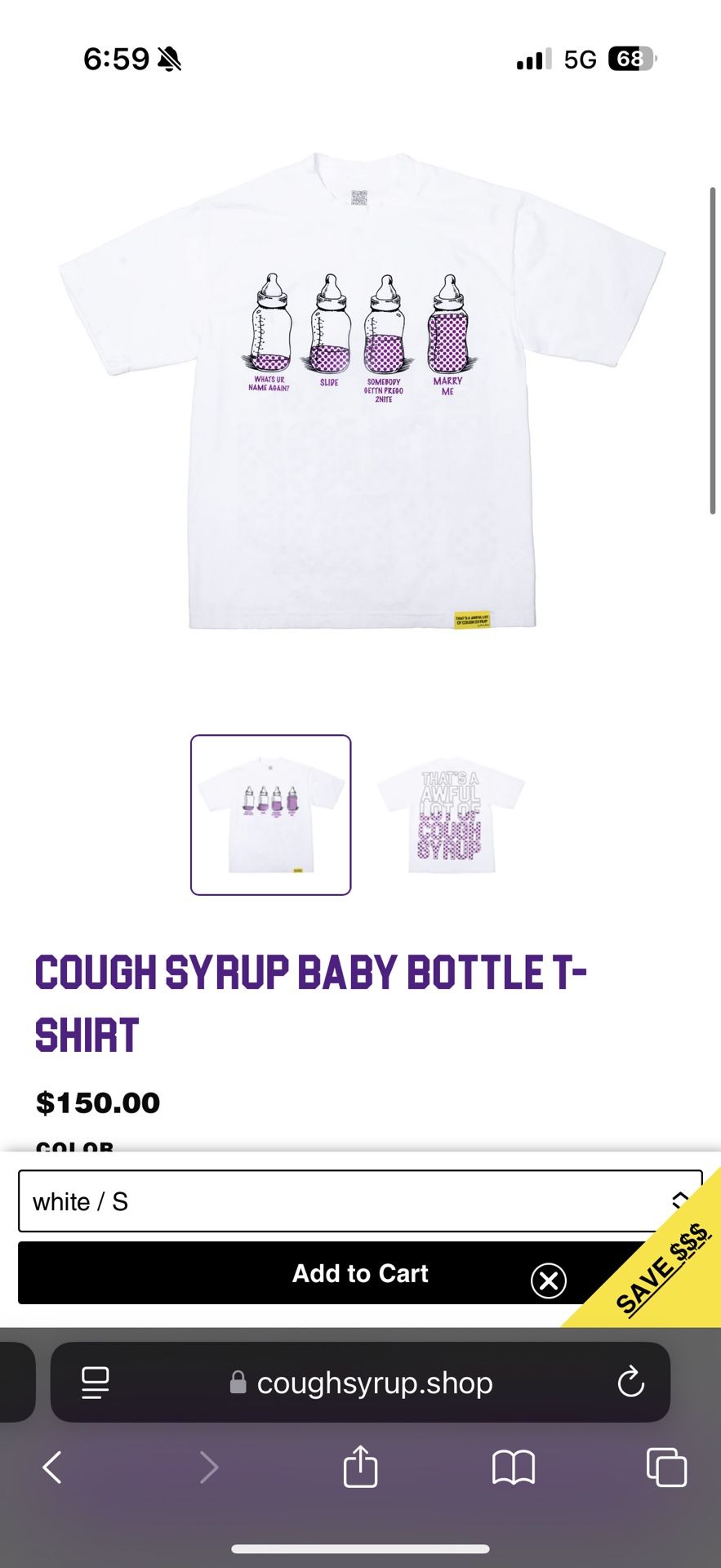 Cough Syrup Baby Bottle T-Shirt