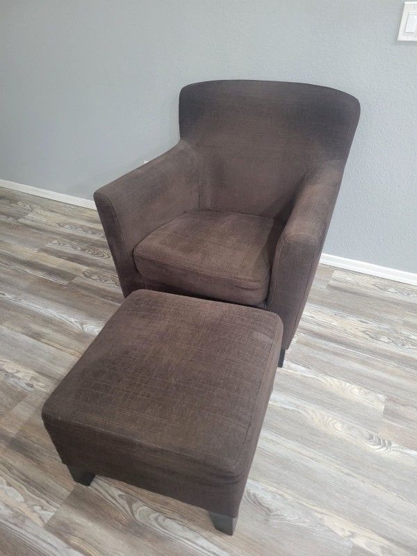 Ikea Brown Chair And Ottoman