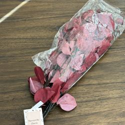 New Artificial Burgundy Red Eucalyptus Stems 
