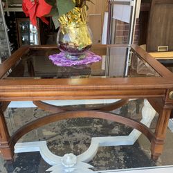 Glass top coffee table