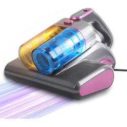 Mattress Bed Vacuum Cleaner 16Kpa Strong Suction, 20ft Corded Couch Cleaner with 253.7nm UV-C Light,Ultrasonic, Deep Cleaning Handheld Vacuum for Dust