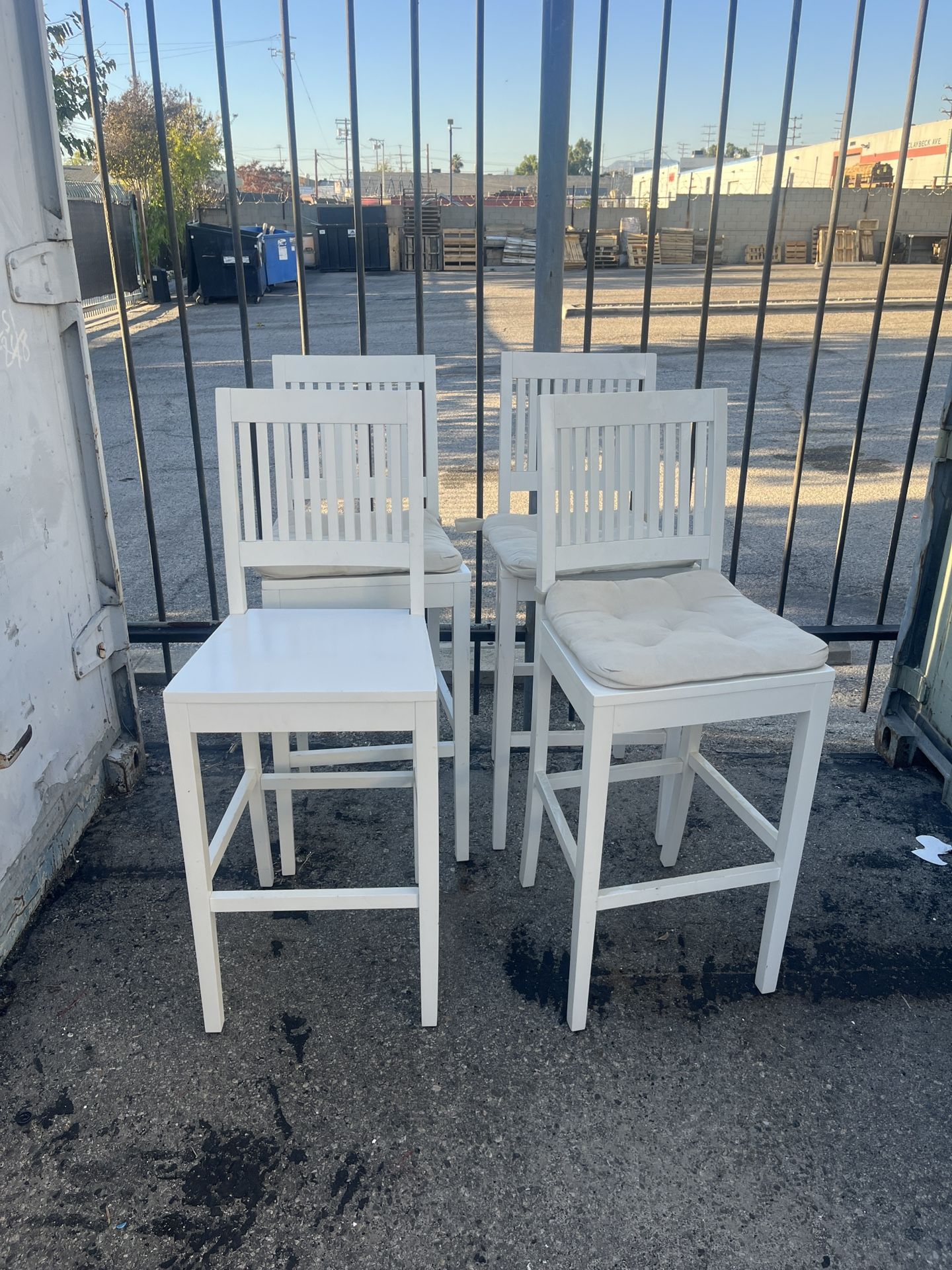 Crate & Barrel White Bar Stools 