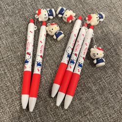 Sanrio Hello kitty Black Ball Pen 5 PCs Set 