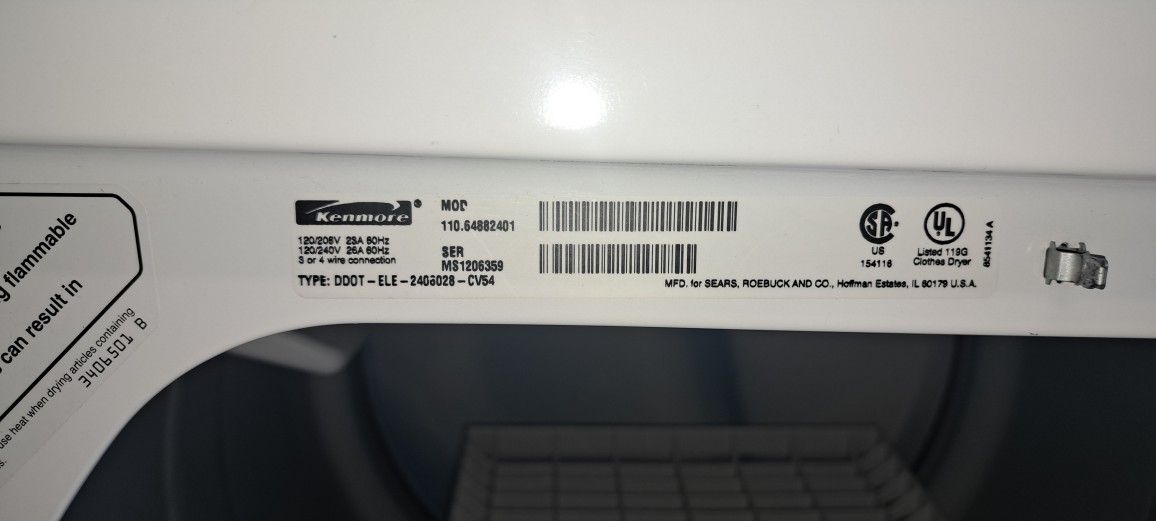 Kenmore Dryer. Works Like New