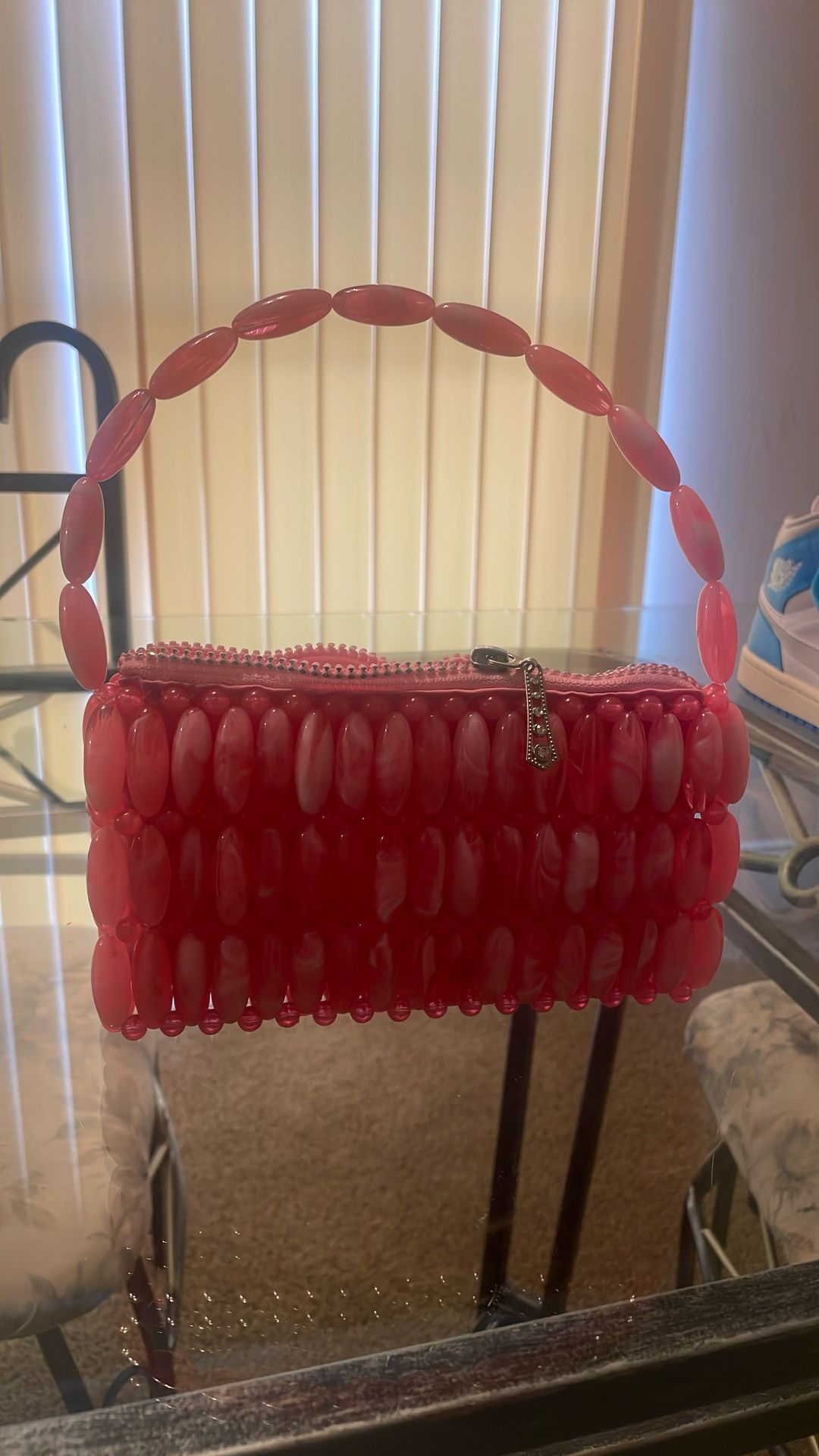 Pink Beaded Purse 