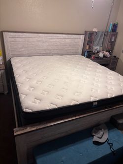 King size mattress with bed frame