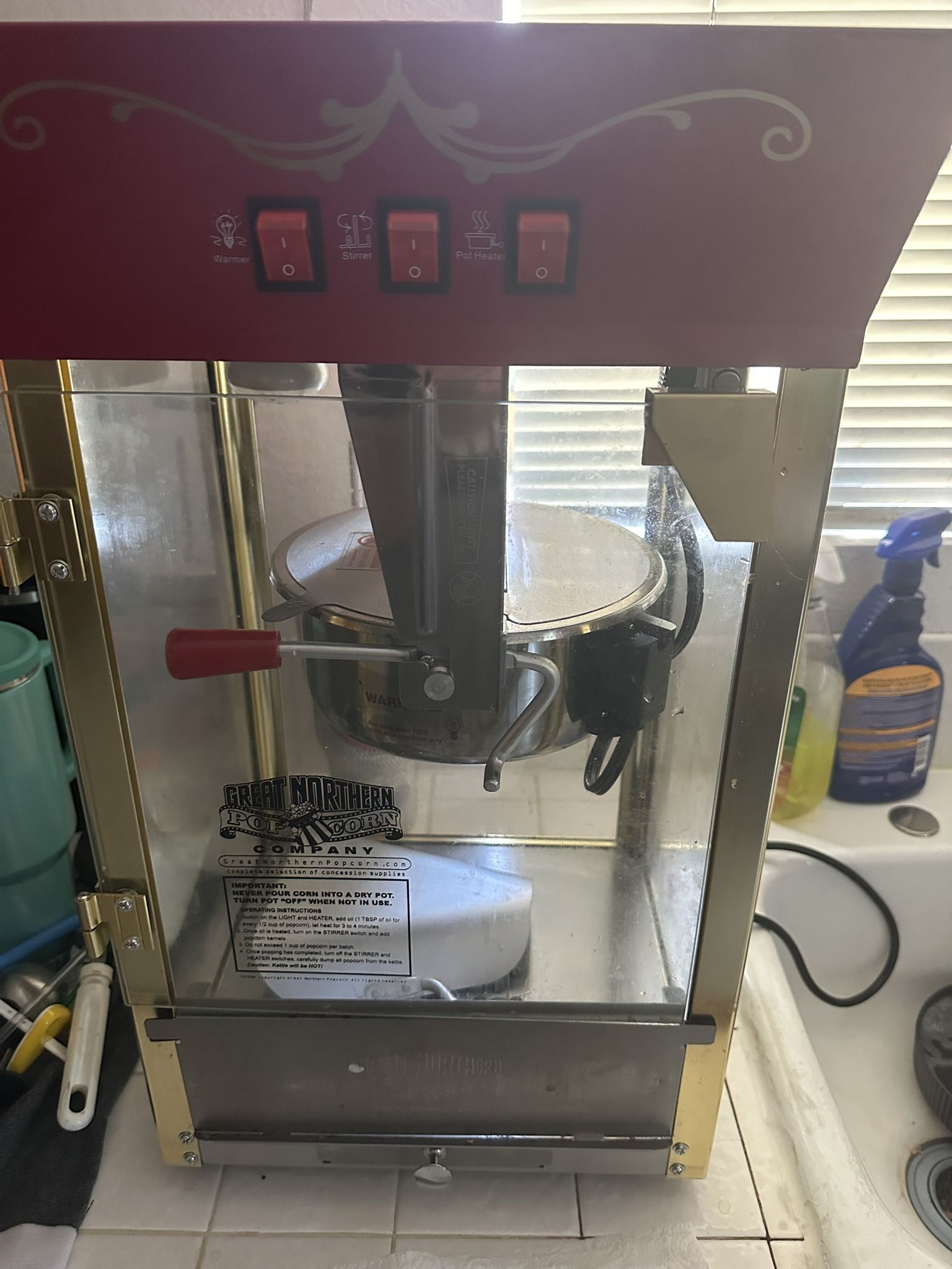 Movie style popcorn machine.