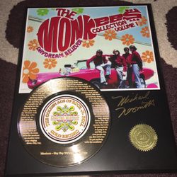Autographed Artist Series Gold Limited Edition The Monkees 24 Karat Gold Record Hey Hey We’re The Monkees 