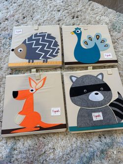 3 Sprouts Storage Bins, Set Of 4