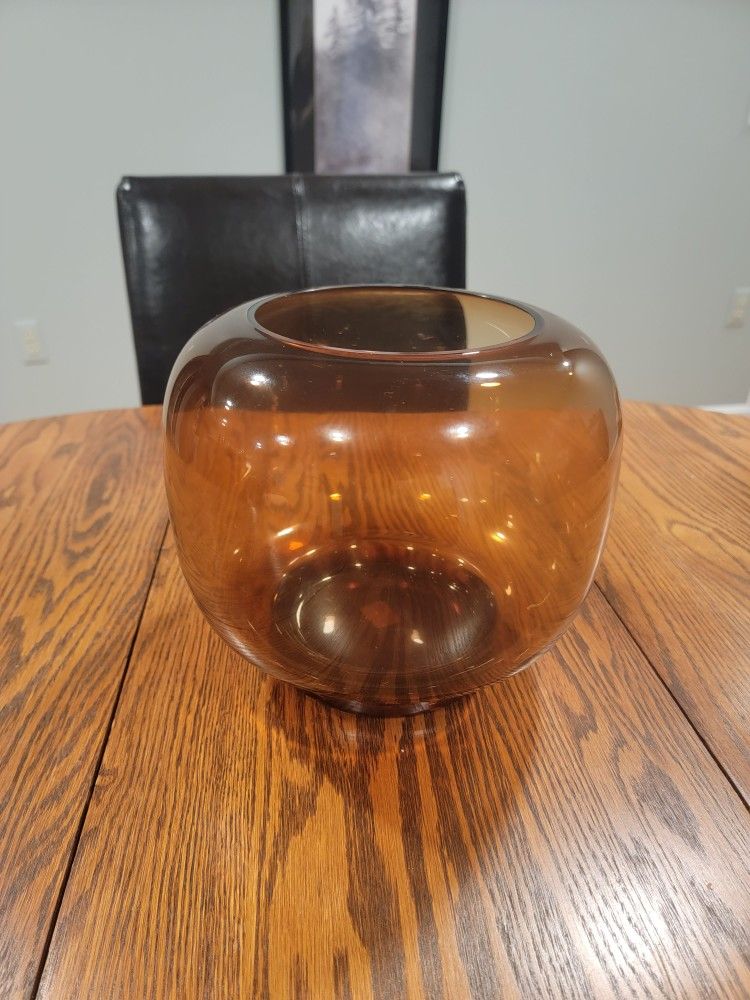Crate and Barrel SMOKED GLASS HURRICANE CANDLE HOLDER