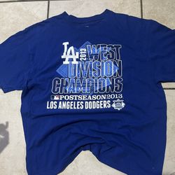LA Los Angeles Dodgers T Shirt 2013 Blue Size XL