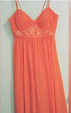 David's bridal coral size 7 3/4 length