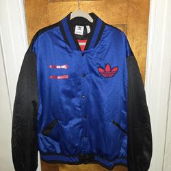Vintage Adidas x Run DMC Hollis Crew Satin Bomber Jacket