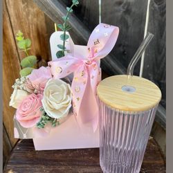 Eternal Wood Flower Cupholder Mothers Day Gifts