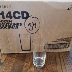 NEW Lot of 34 Libbey 814CD Heavy Base 12.5 oz. Customizable Beverage Glass Clear Glasses Goblets