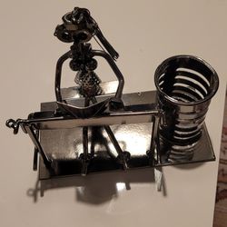 Unique Steampunk Robot Pen Holder /Desk Accessory 