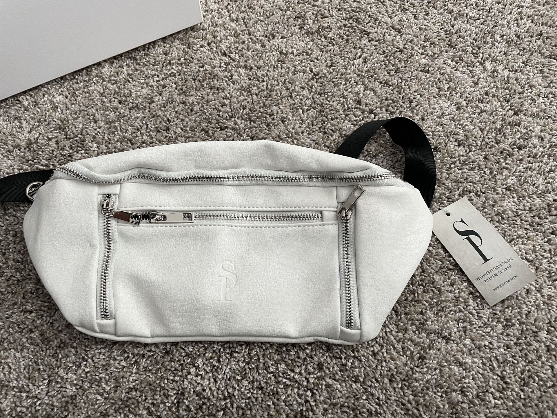 White Luciano Leather Cross Body/Waist Bag