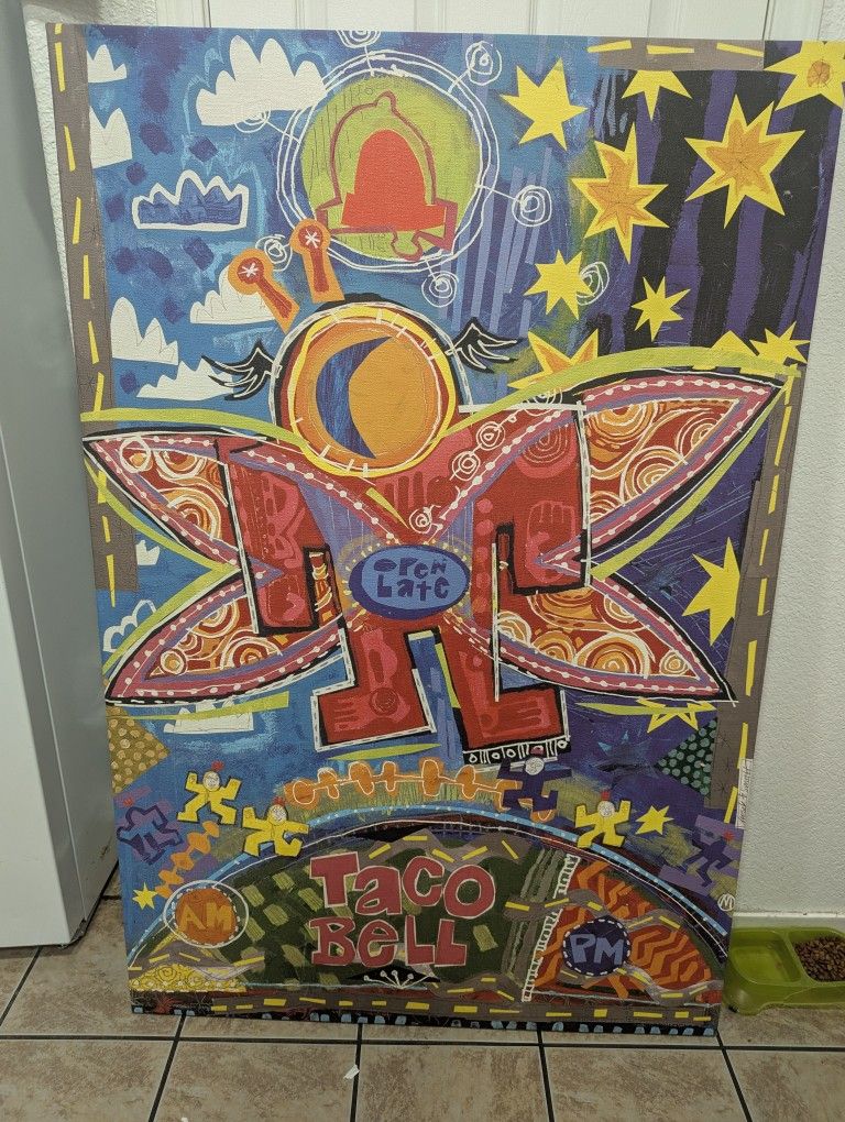 Rare Canvas Painting Taco Bell