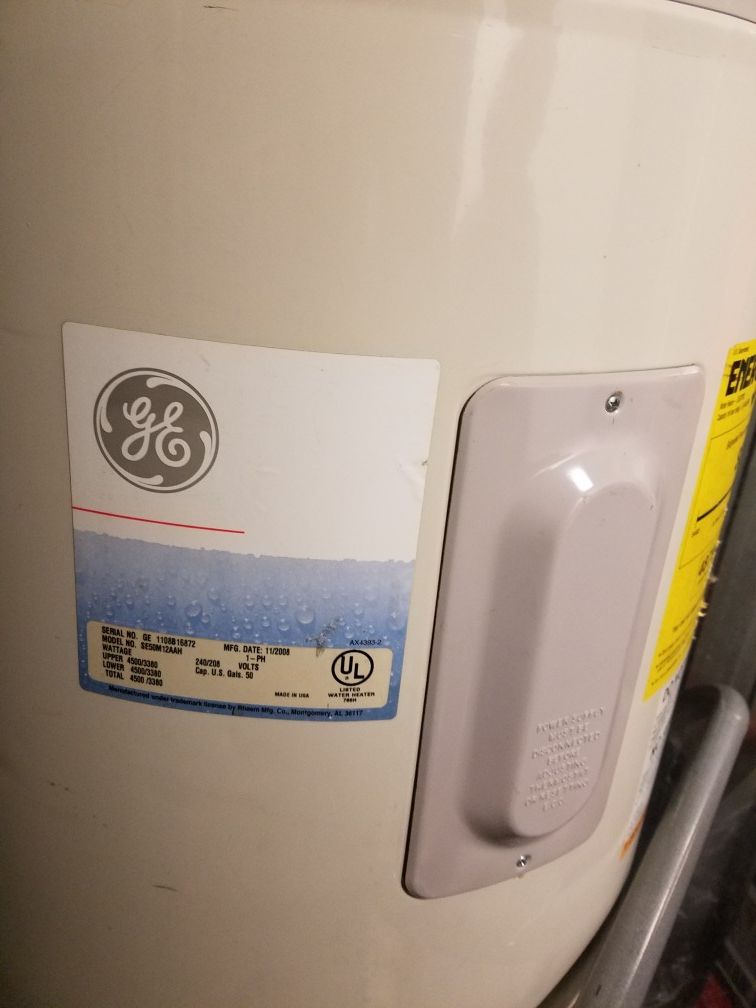 GE 50 gallon water heater