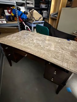 Desk, coffee table, and end table