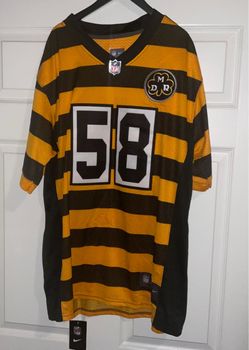 Jack Lambert #58 Pittsburgh Steelers Bumble Bee Jersey vapor stitched Dan Rooney Patch NFL HOF '1990 Steelers legend adult mens size large new with t
