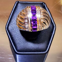 Steerling Silver & Gold Plated Woman's Ring