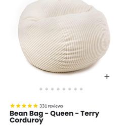 Queen Corduroy Bean Bag Bed/Chair For Sale!